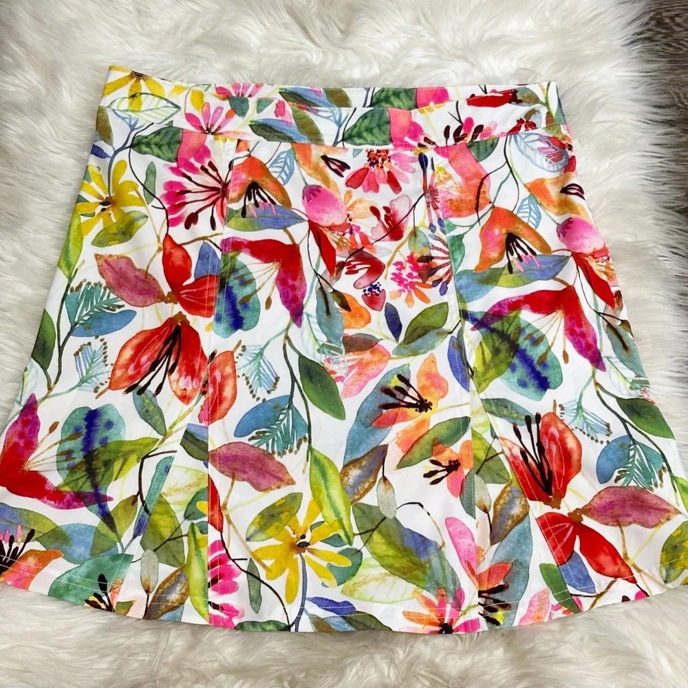 RipSkirt Hawaii Womens Wrap Skirt in Wildflower Watercolor Floral Size Medium